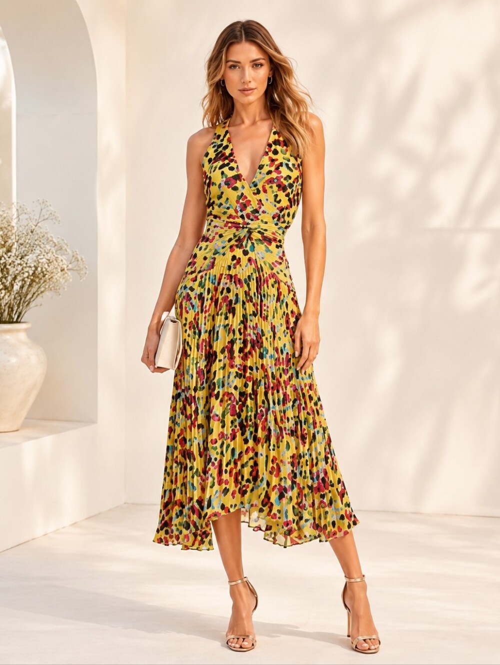SALONI Rita Yellow Gardenia Silk Blend Floral High Low Dress 4-6